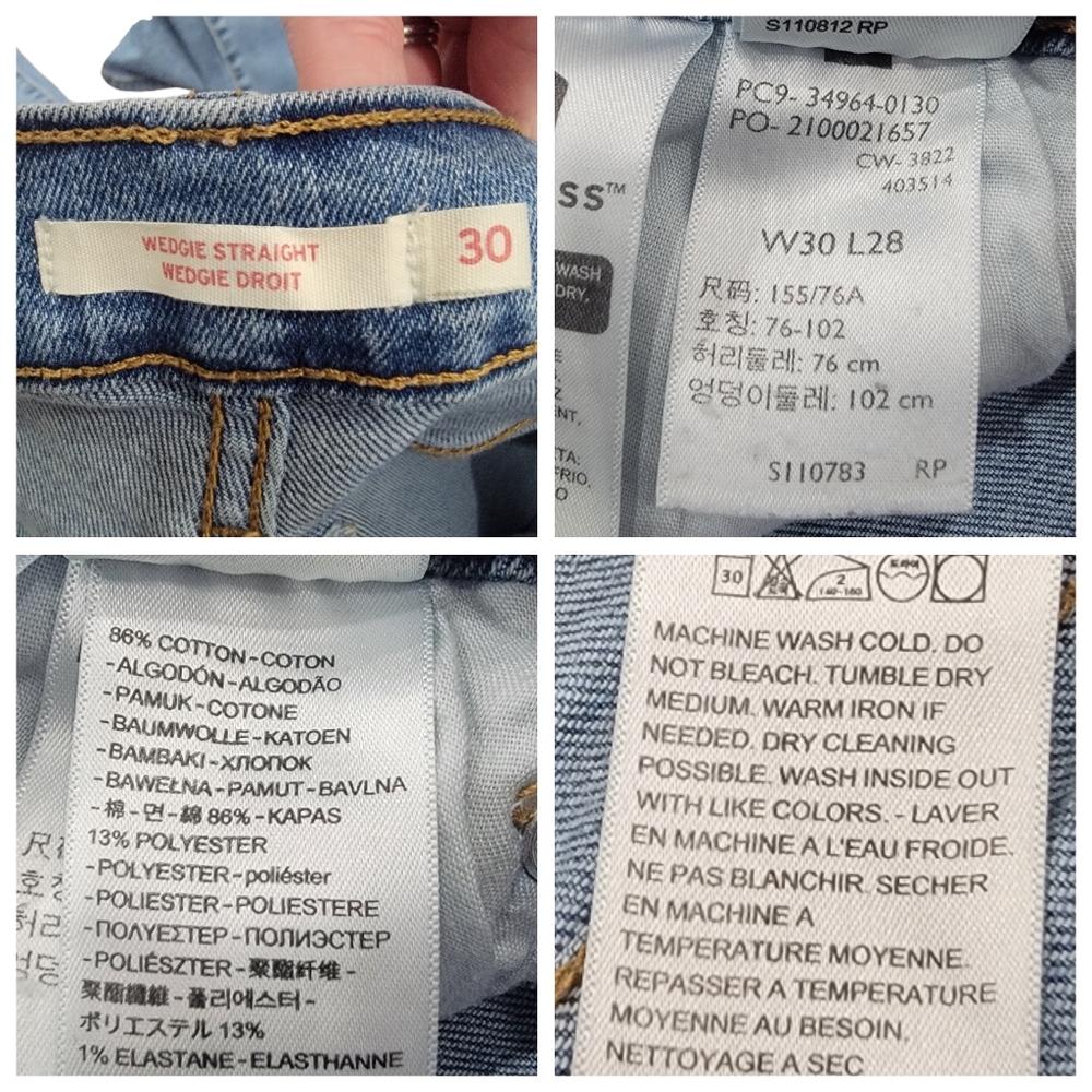 Levi’s Women’s Wedgie Straight Leg High Rise Blue Denim Button Fly Retro… - Picture 11 of 15
